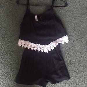 Lightly worn romper w/ a little white lace